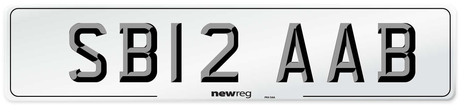 SB12 AAB Number Plate from New Reg